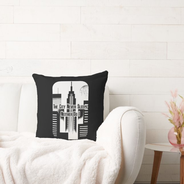 Almofada The City Never Sleeps Hustle Skyline Design (Sofá)