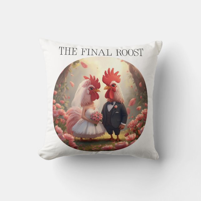 Almofada The Final Roost – Cute Rooster Wedding Bachelorett (Frente)