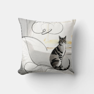 Almofada The Minimalist Cat Contemporary Trendy Modern