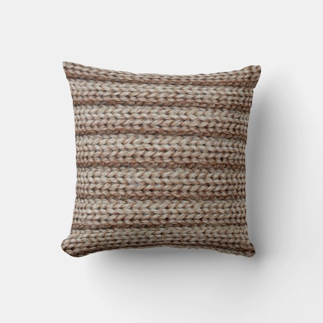 Almofada the texture of the plain knitted fabric , brown (Frente)