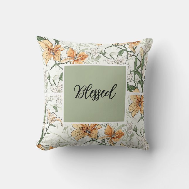 Almofada The Tiger Lilies, soft green,  (Frente)
