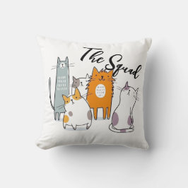 Almofada The Whole Crew Funny Cat Squad 