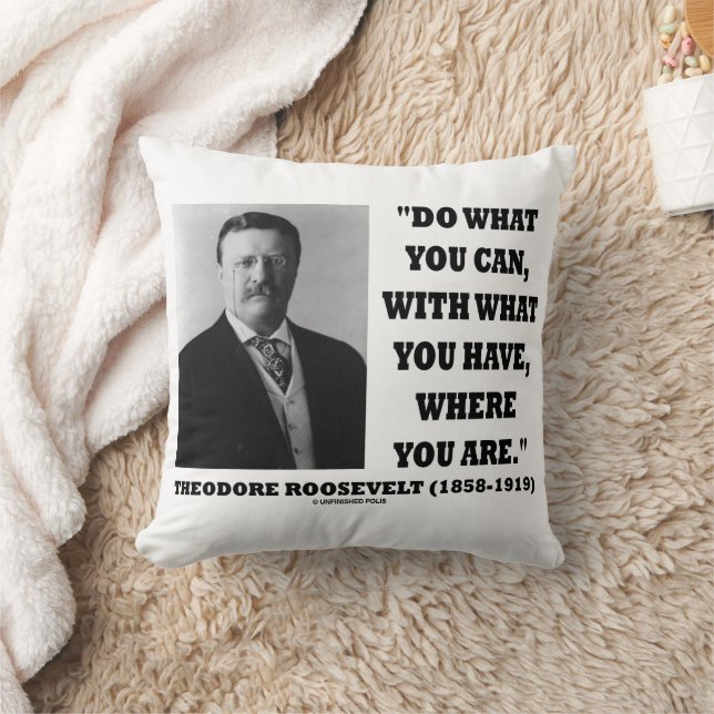 Almofada Theodore Roosevelt Faça O Que Você Pode Onde Você  (Cobertor)