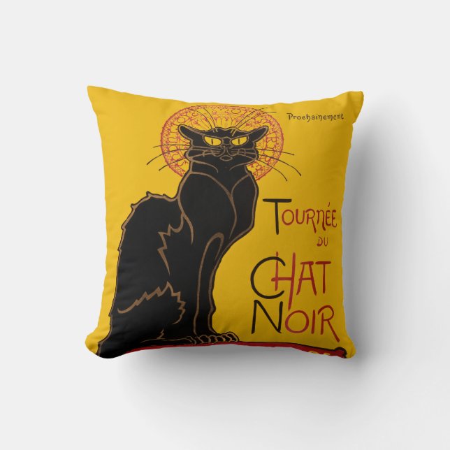 Almofada Theophile Steinlen - Le Chat Noir Vintage (Frente)