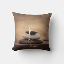 Therapist Zen Stones, Gold Tree Silhouette Brown