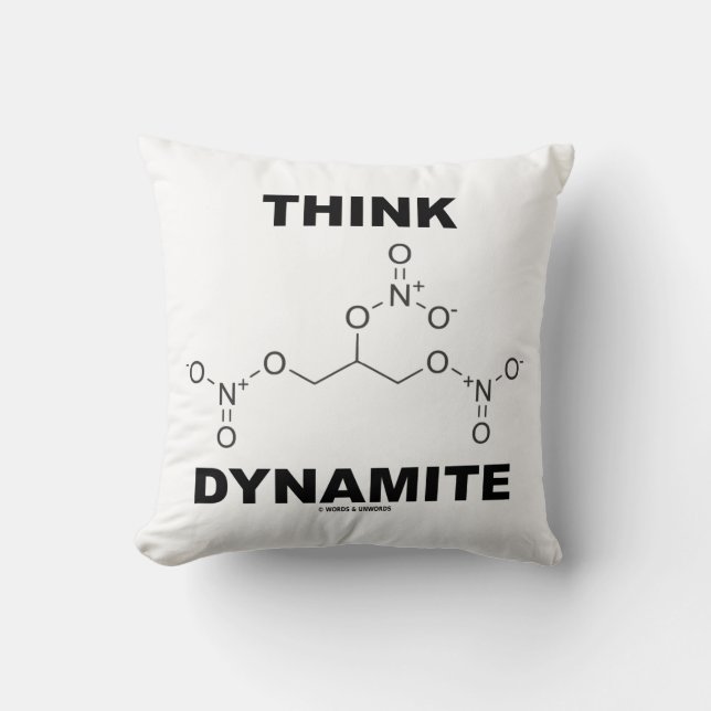Almofada Think Dynamite (Molécula Química de Nitroglicerina (Frente)