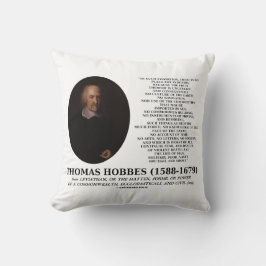 Almofada Thomas Hobbes Leviathan Man Solitário Pobre Citaçã