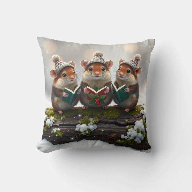 Almofada Three singing mice, Christmas fun! (Frente)