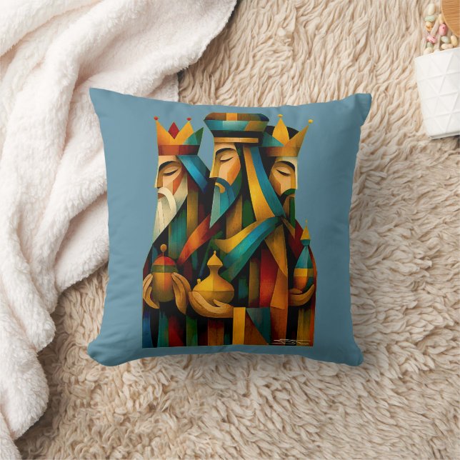 Almofada Three Wise Men Abstract Nativity Art (Cobertor)