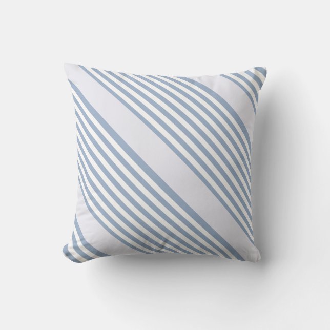 Almofada Throw Pillow Blue & White Stripe (Frente)