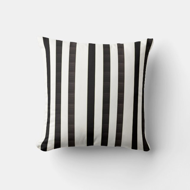 Almofada Throw Pillow Brown & White Stripe (Frente)