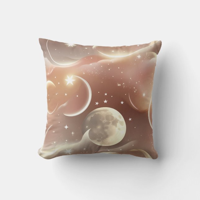 Almofada Throw Pillow - Creamy Ivory Soft Peach Celestial  (Frente)