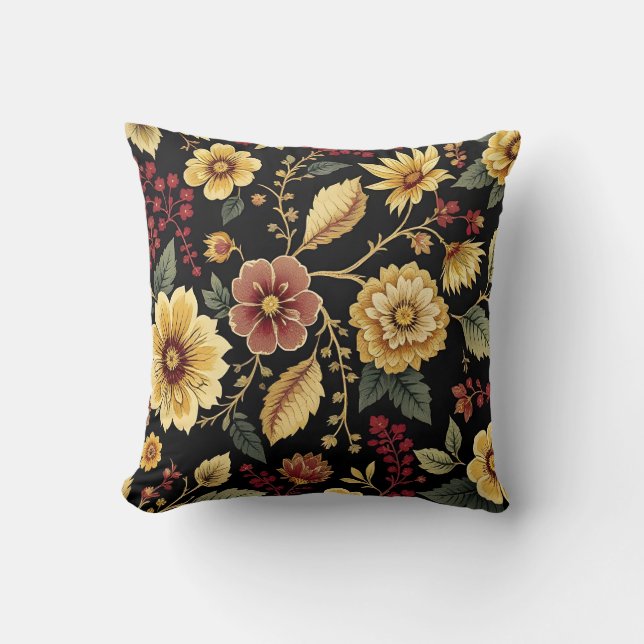 Almofada Throw Pillow flowers pattern  (Frente)