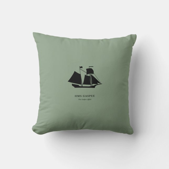 Almofada Throw Pillow — HMS Gaspee (Frente)