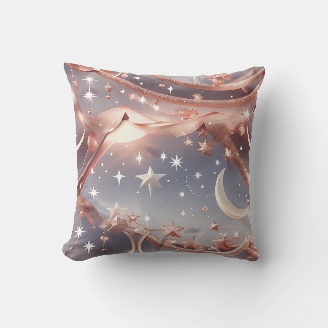 Almofada Throw Pillow – Luxury Marble White Celestial Moon (Frente)