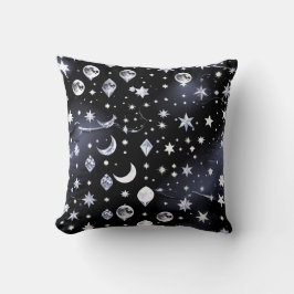 Almofada Throw Pillow – Luxury Onyx Celestial Moon