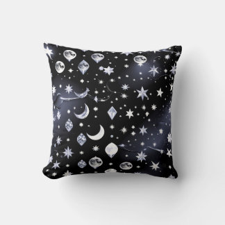Almofada Throw Pillow – Luxury Onyx Celestial Moon