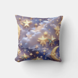 Almofada Throw Pillow – Luxury White Celestial Moon