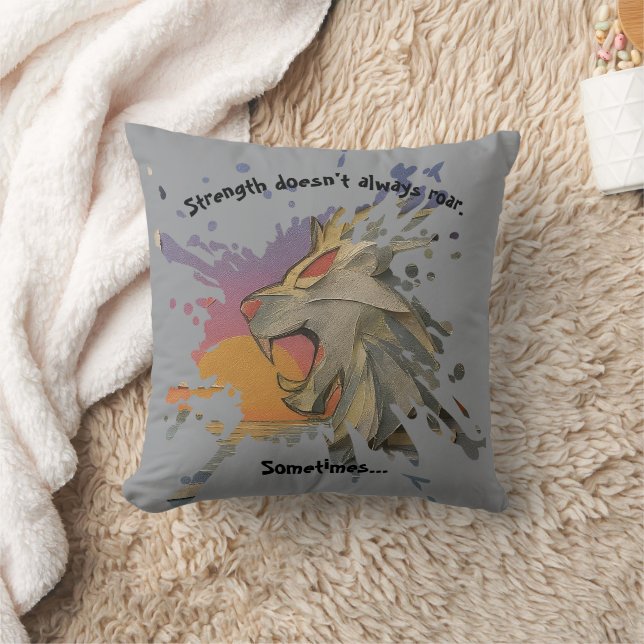 Almofada  Throw Pillow Majestic Lion Papercut (Cobertor)