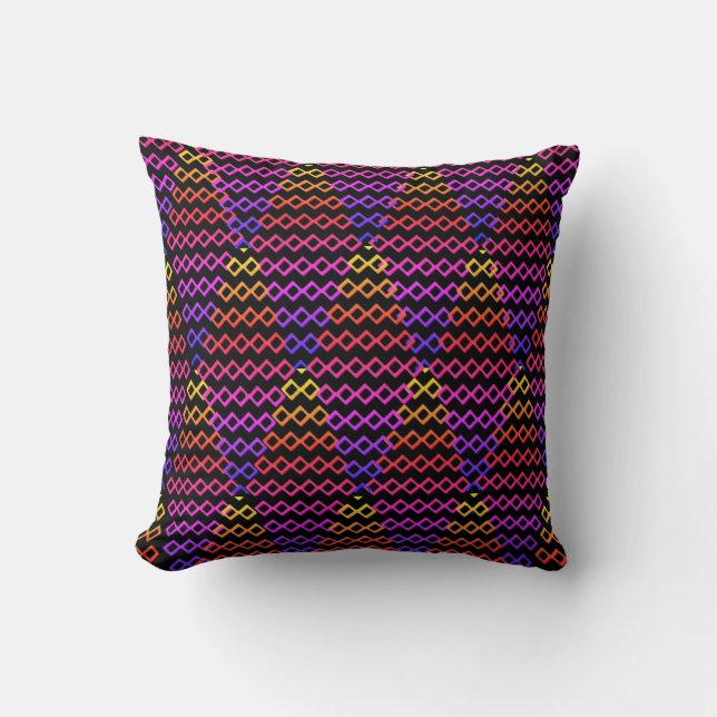 Almofada Throw Pillow Multicolore Rhombus  (Frente)