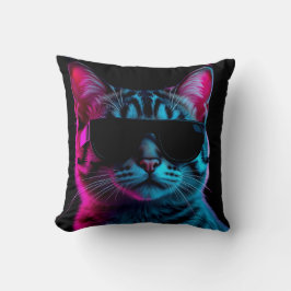 Almofada Throw pillow neon cat