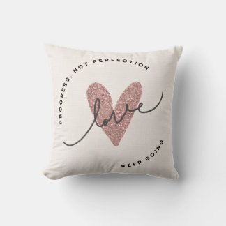Almofada Throw Pillow – Pink Glitter Heart Love Design | In