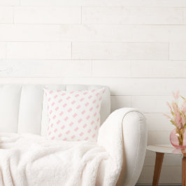 Almofada Throw Pillow Pink & White Square