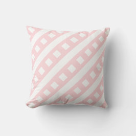 Almofada Throw Pillow Pink & White Stripe Square