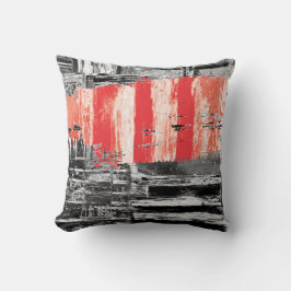 Almofada Throw Pillow – Red Pulse Abstract Design