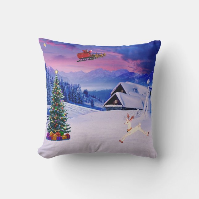 Almofada Throw Pillow Santa claus mood  (Frente)