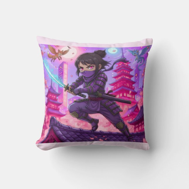 Almofada Throw Pillow The Lunar Guardian Ninja (Frente)