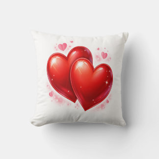 Almofada Throw Pillow with hearts, decorative element 