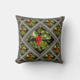 Almofada Throw Pillow with Holiday Holly
