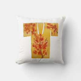 Almofada Throw pillow with yellow and red nagajuba design