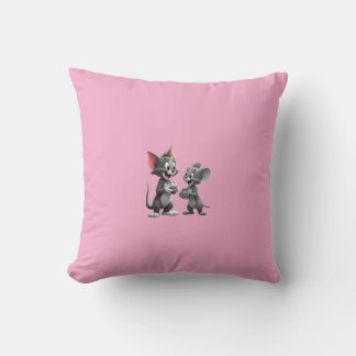 Almofada Throw PillowCute Cartoon Cat and Mouse Friends Aes
