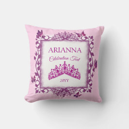 Almofada Tiarara Violeta Personalizada & Borboletas Lembran