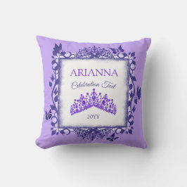 Almofada Tiarra de Rhinestone Roxo, Borboletas, Personaliza