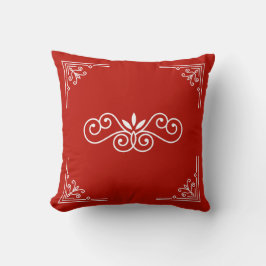 Almofada Tibetan Art Square Pillow on Red | Customizable Bo