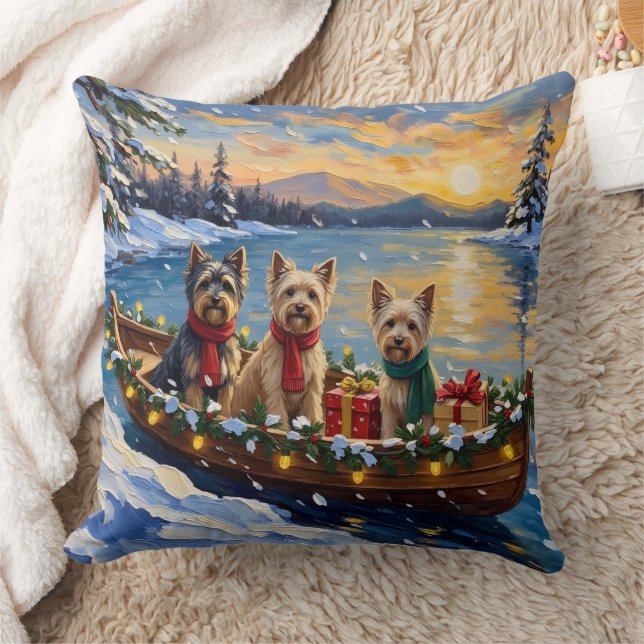 Almofada Tibetan Terrier Christmas Boat Holiday (Cobertor)