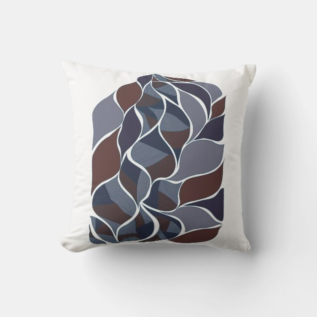 Almofada Tidal Echoes – Camiseta de Arte Abstrata em Tons T (Frente)