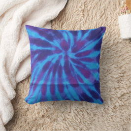 Almofada Tie Dye Blue Teal Purple Padrão Colorido Hippie