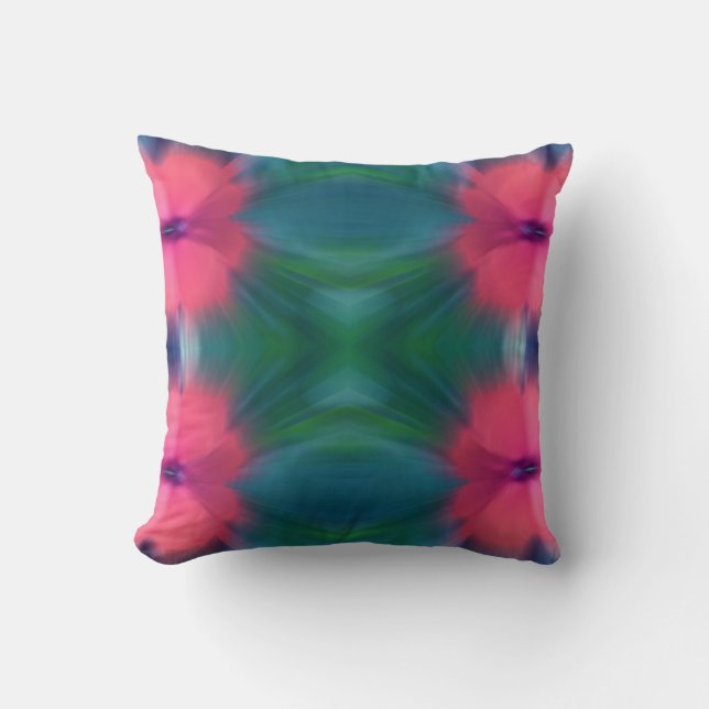 Almofada Tie-Dye Design Rosa e BLue (Frente)