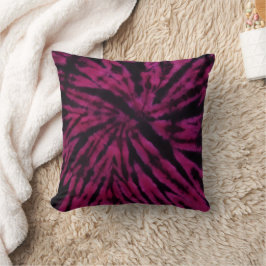 Almofada Tie-Dye Purple Pink Black Hippie Retro Pattern 