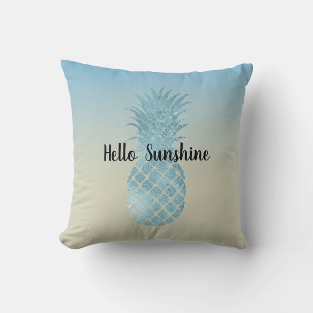 Almofada Tie Dye Yellow Aqua Pineapple (Frente)