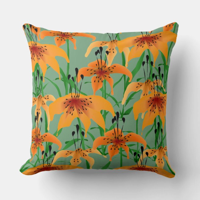 Almofada Tiger Lily Travesseiro decorativo (Frente)