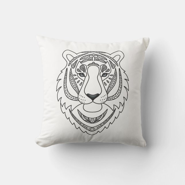 Almofada Tigre branco inspirado (Frente)
