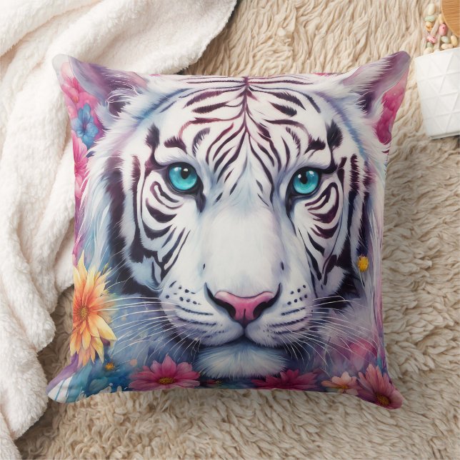 Almofada Tigre Branco - Travesseiro (Cobertor)