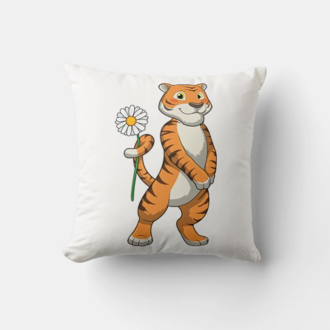 Almofada Tigre com Daisy Flower (Frente)