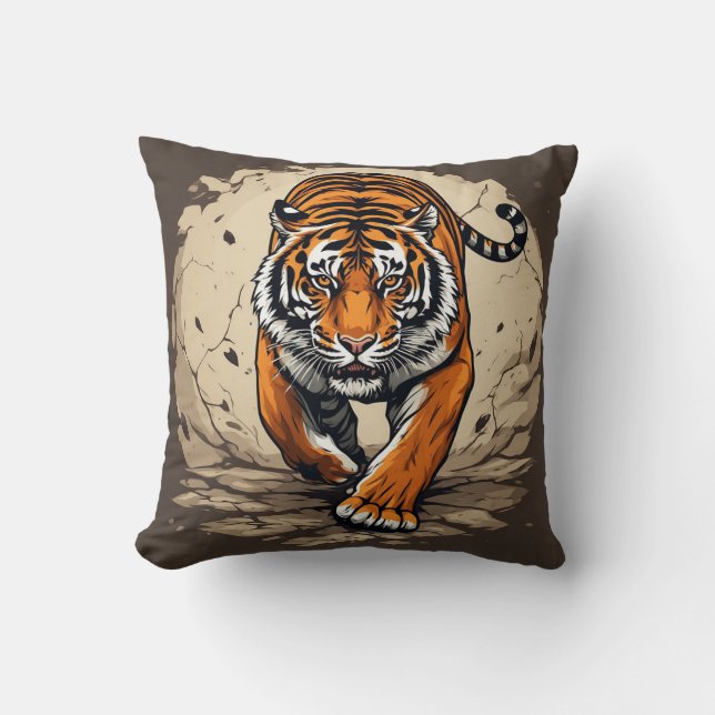 Almofada Tigre de Carregamento Poderoso (Frente)
