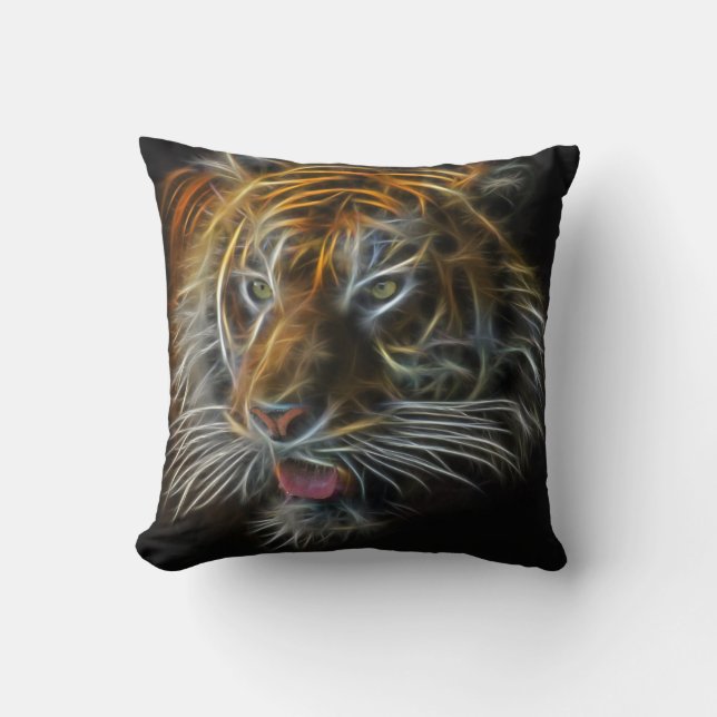 Almofada Tigre Neon Abstrato (Frente)
